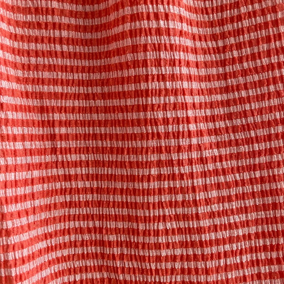 Loft Ribbed Red & White Striped Tie Arm Tee - Size XL - Picture 4 of 6
